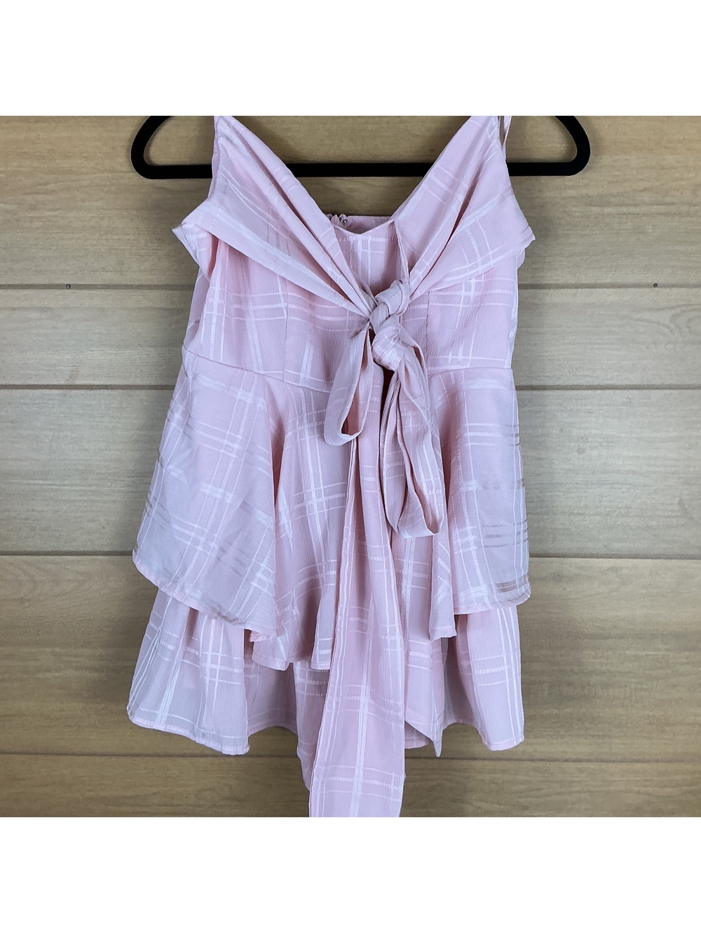 American Threads Medium Blush Pink Tie Front Layered Cami Tank Top